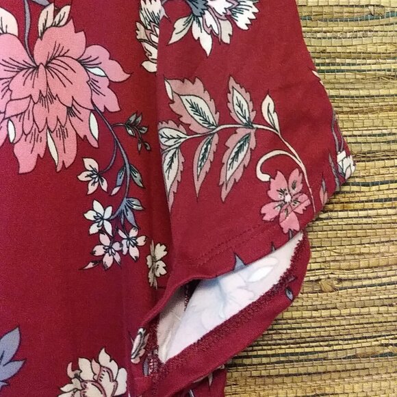 🌿 Jamie & Layla Burgundy-Grey Foliage Dress | Size 20P | Pre-Owned - Picture 8 of 9